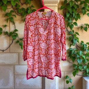 Roberta Roller Rabbit Red and White Floral Blouse
